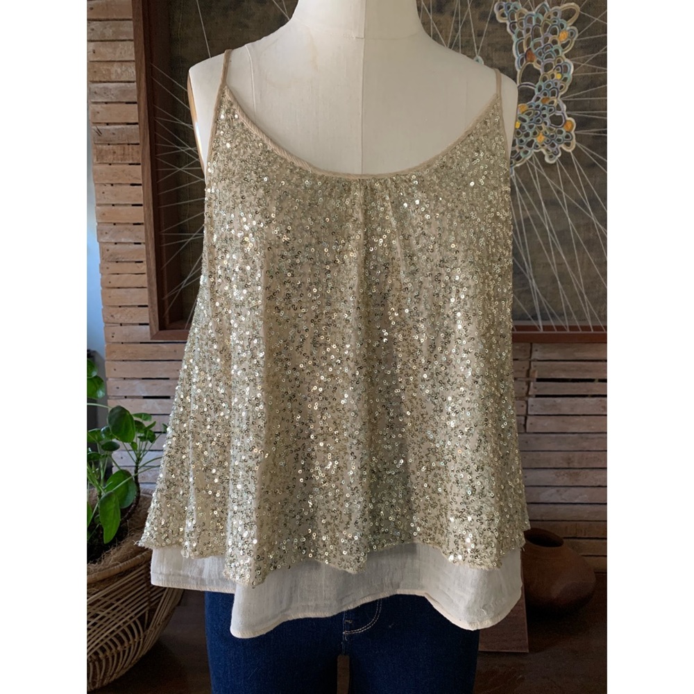 Calypso St. Barth Gold Sequin Top